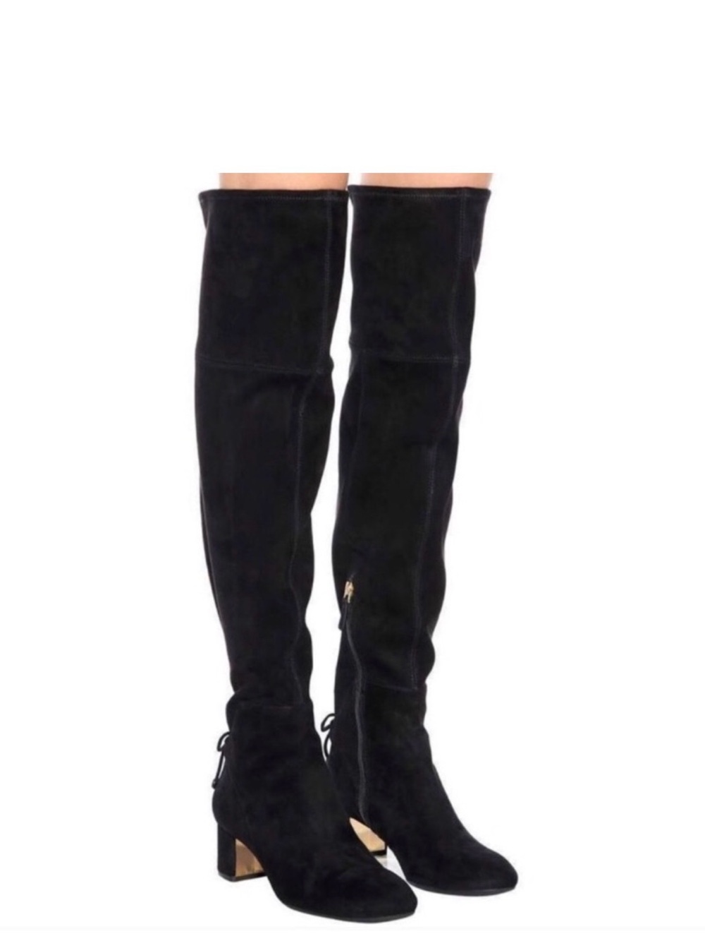 100% authentic Tory Burch Black Suede Over-the-Knee Boots